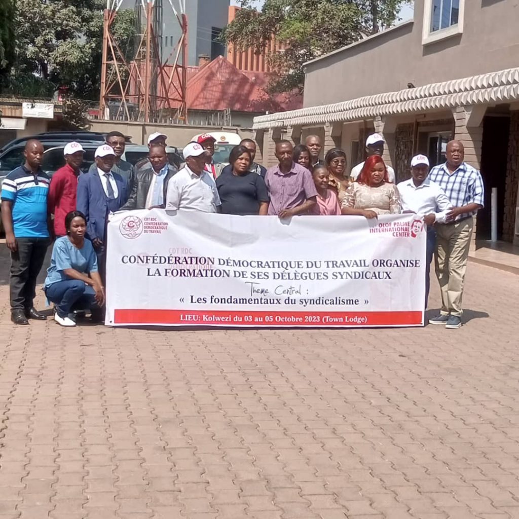 Formation des délégués syndicaux à Kolwezi 03 au 05 Octobre 2023